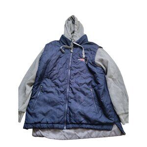 New England Patriots Long Sleeve Quilted Lightweight Hooded Jacket Size L NFL